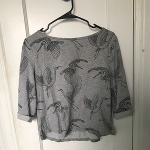 ❌ SOLD ❌ Grey crane cropped sweatshirt